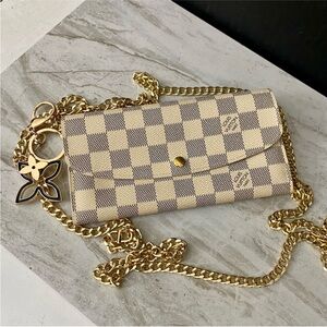 LOUIS VUITTON Damier Azur Wallet-Crossbody Shoulder Bag 💼 CA4163